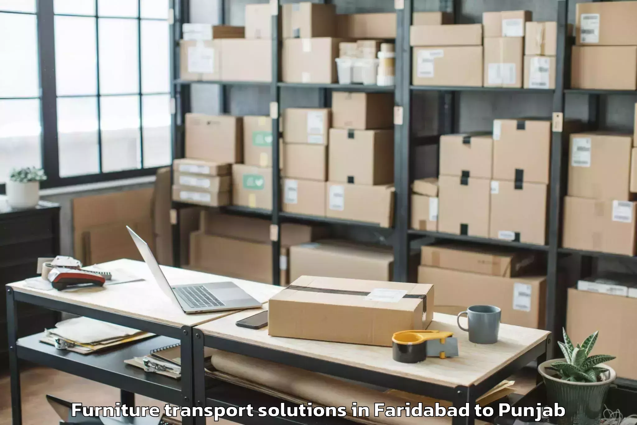 Comprehensive Faridabad to Zirakpur Furniture Transport Solutions